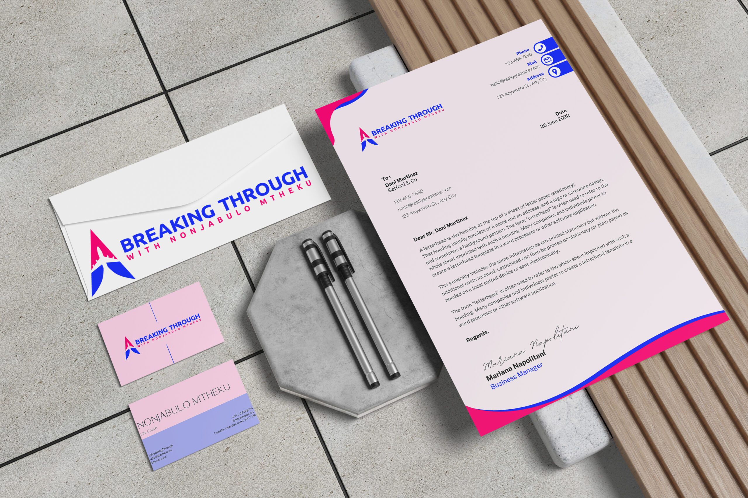 Industrial Style Stationery Mockup
